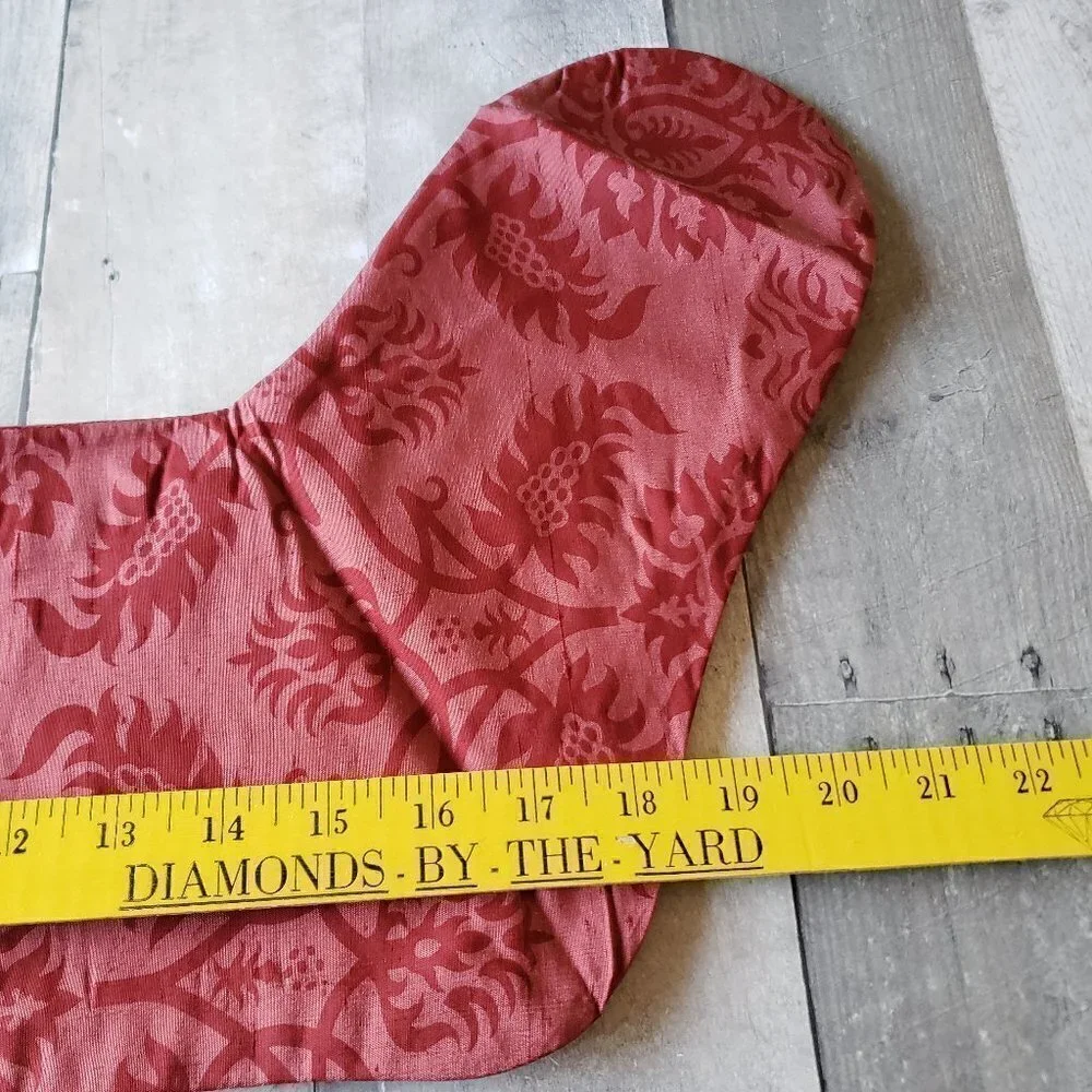 Restoration Hardware (set of 2) Red Thai Silk Christmas Stockings